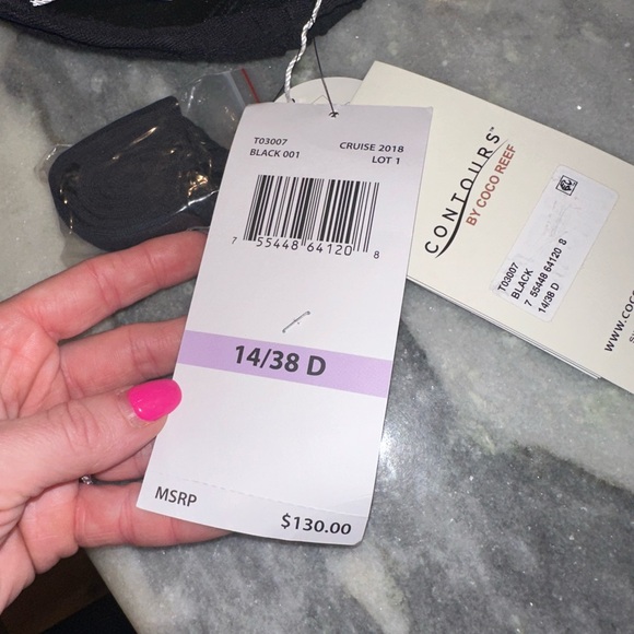 NWT Contours by Coco Reef Size 14/38D Elegant Black One-Piece Swimsuit - Picture 11 of 11